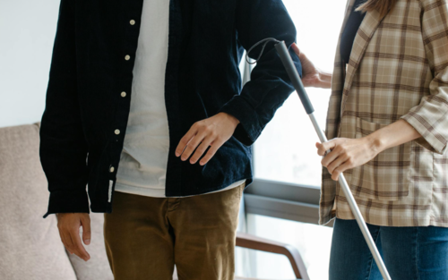 A support worker at work.