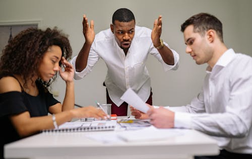 Team members trying to find a solution to a challenge