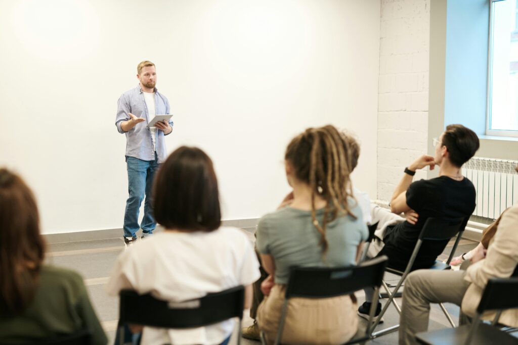 People receiving training