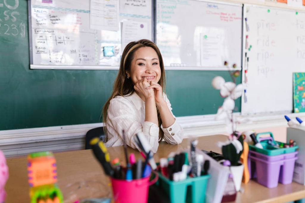 A person sitting at their desk