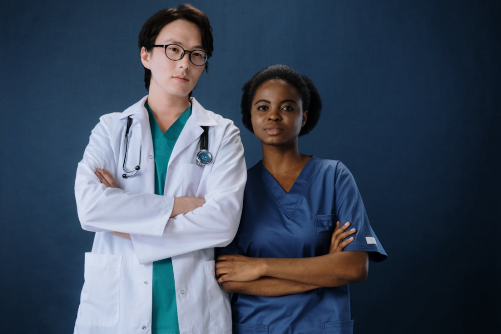 A photo of support workers