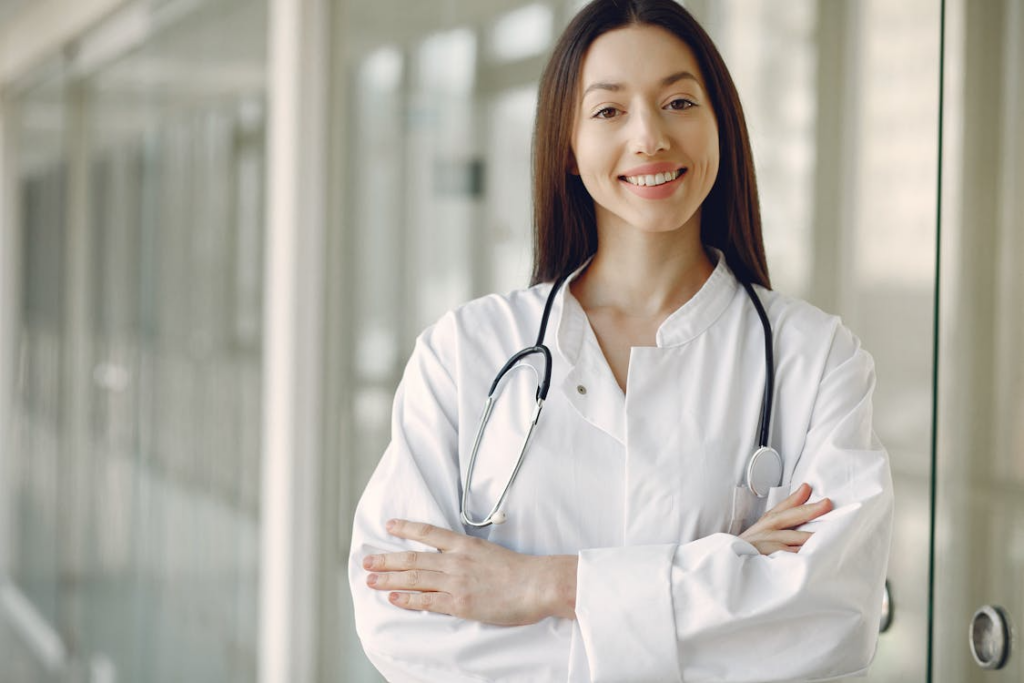 A person with a stethoscope 